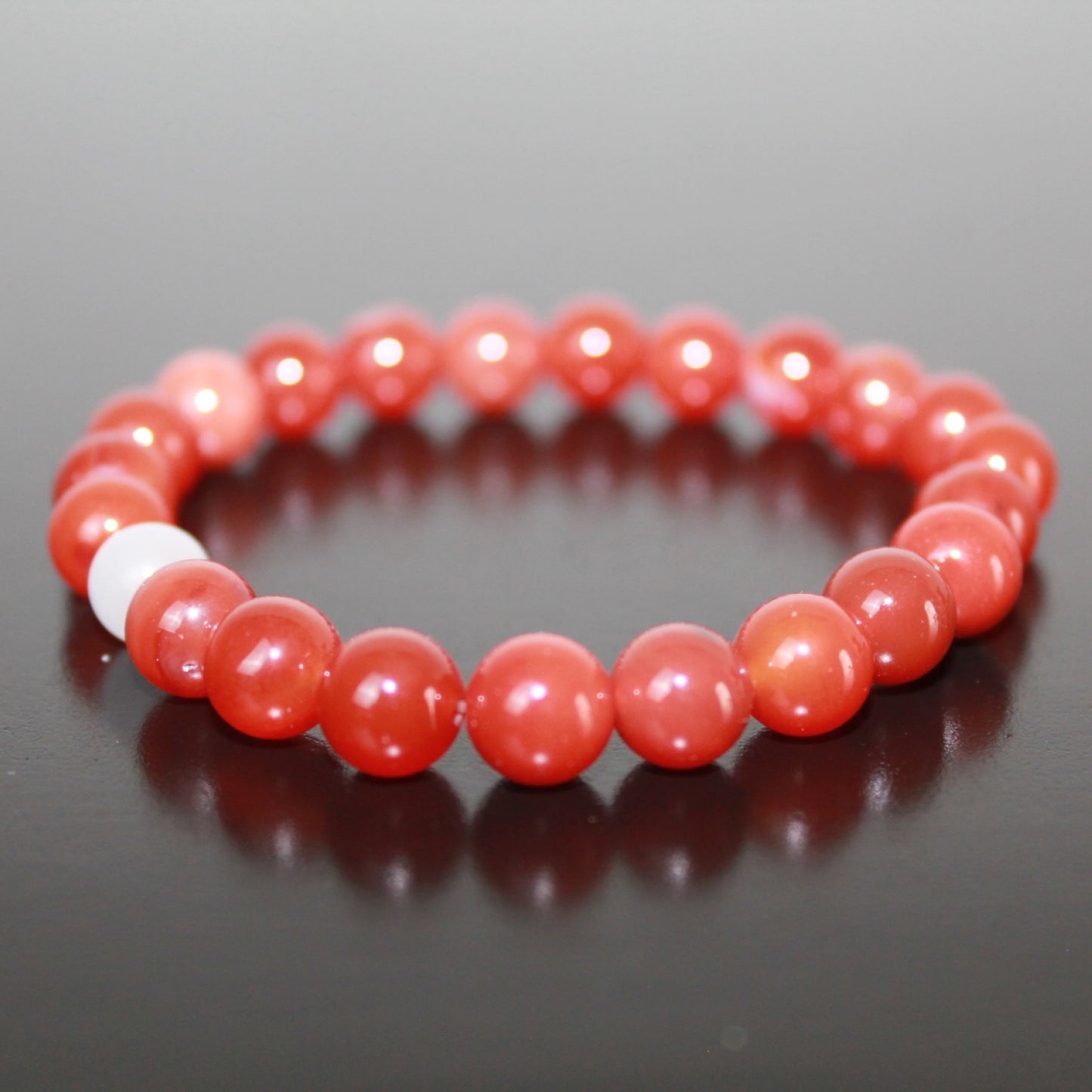 Pulsera de Ágata Roja con Ojo de Gato