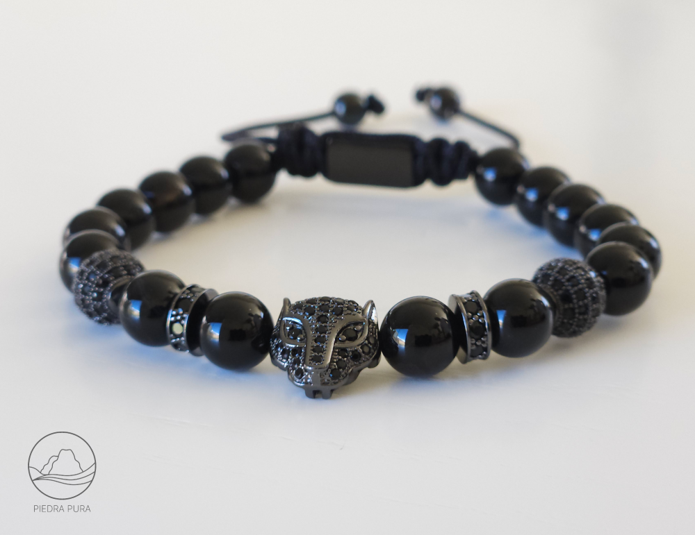 Leopardo con Zirconias y Onyx